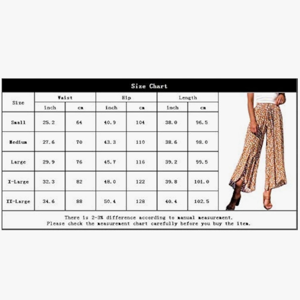 NWOT Blue & White Leopard Print Wide Leg Pants Size Medium - Picture 7 of 10